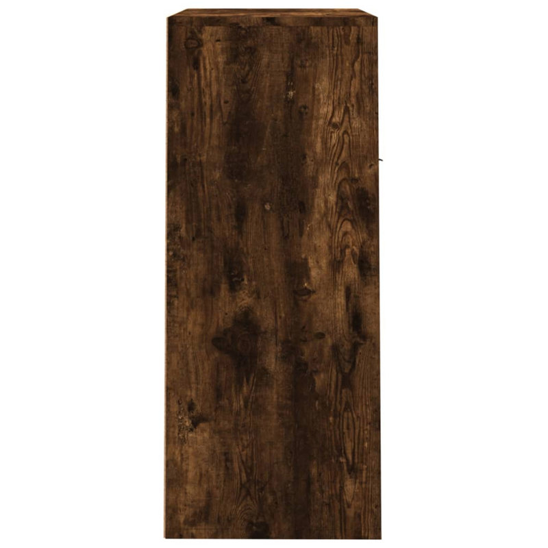 Sandara 12 Pair Shoe Storage Cabinet, Smoked Oak