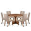 L'ensemble de table de cuisine 5 pièces se compose d'une table et de 4 chaises en tissu de lin brun clair avec dossier rembourré - noyer antique-1518739134-1531451458