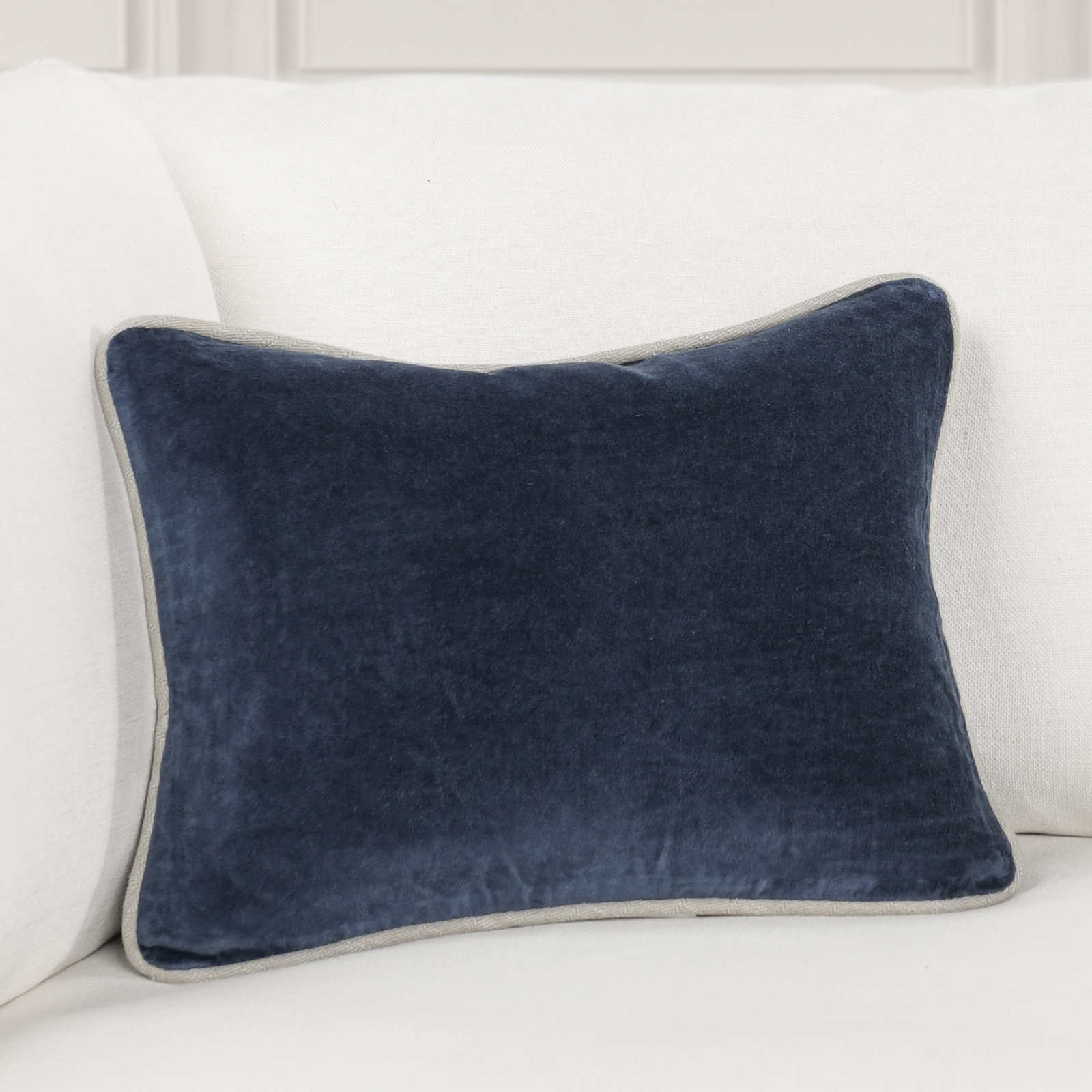 Goodall Throw Pillow, Rectangle 12"H x 16"W, Navy