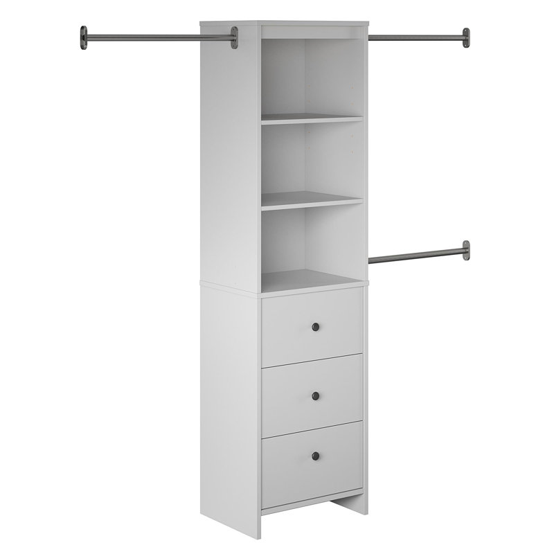 Ensemble de rangement pour système de placard l 73,1 po à l 89,1 po Geren, Gris colombe