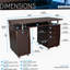 Bureau d'ordinateur complet avec rangement, chocolat