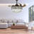 42 Inch Modern Retractable Crystal Ceiling Fan with LED Kit