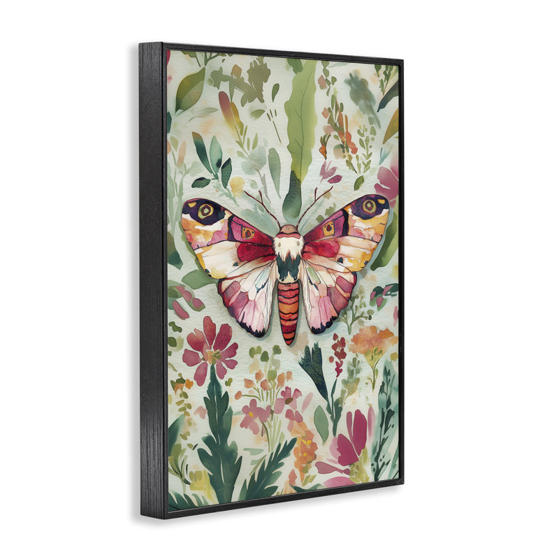 «Butterfly over Abstract Flowers», estampe numérique, design par The Dutch Lady, H 18 po x l 12 po