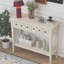 Console rustique avec tablette ouverte, pieds en bois d'hévéa, idéale pour les entrées, les salons et les couloirs-1572150993