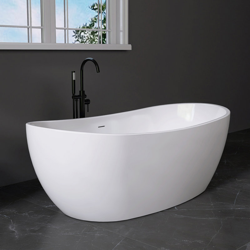 Baignoire de trempage autoportante en acrylique 65 po. X 32 po.