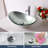 21-1/2 in. Elegant Glass Circular Vessel Basin  Silver Glass Round Vessel Bathroom Sink with Chrome Pop-up Drain