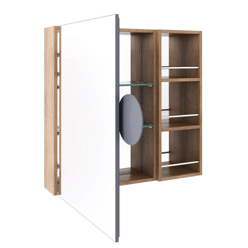 Armoire à pharmacie murale de 75,2 cm (29,63 po) avec porte-miroir et rangement