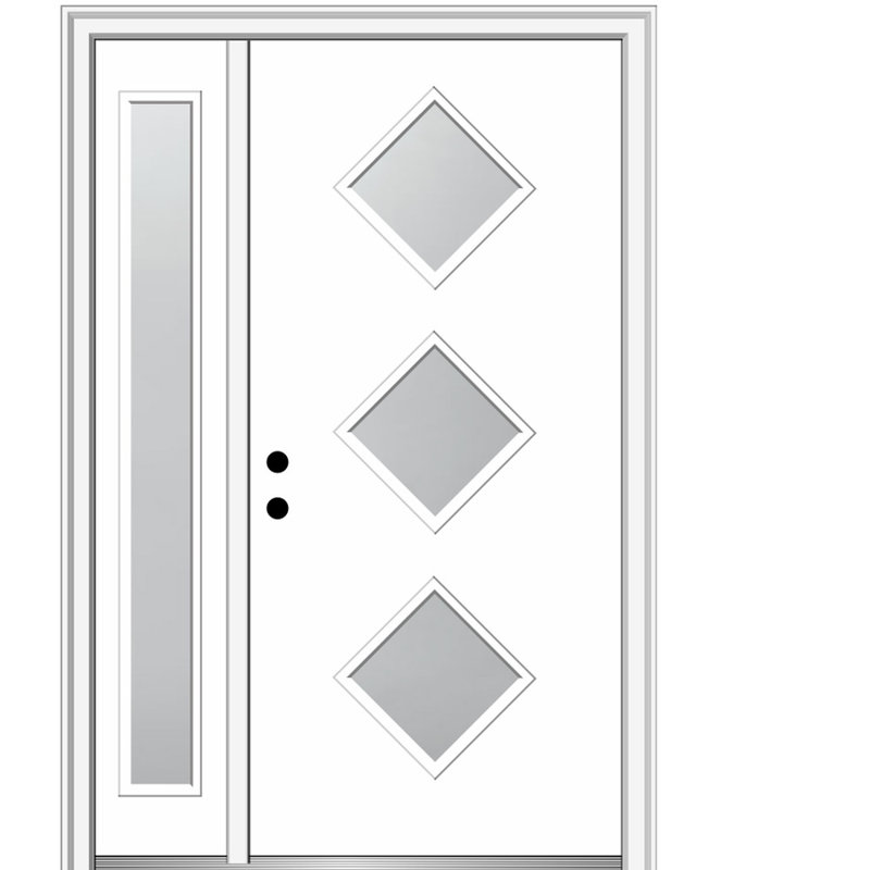 Spotlight 53'' x 81.75'' Glass Fiberglass Front Entry Door
