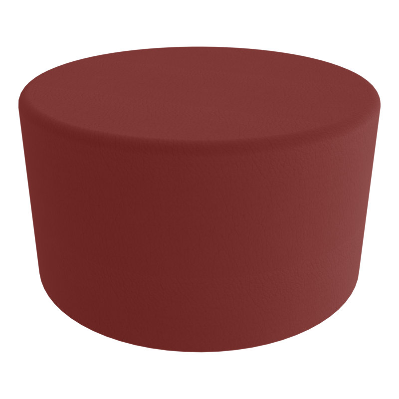 Grand tabouret cylindrique structuré en savoir plus, H 20 po x l 32,5 po x P 32,5 po, Bourgogne, Oui
