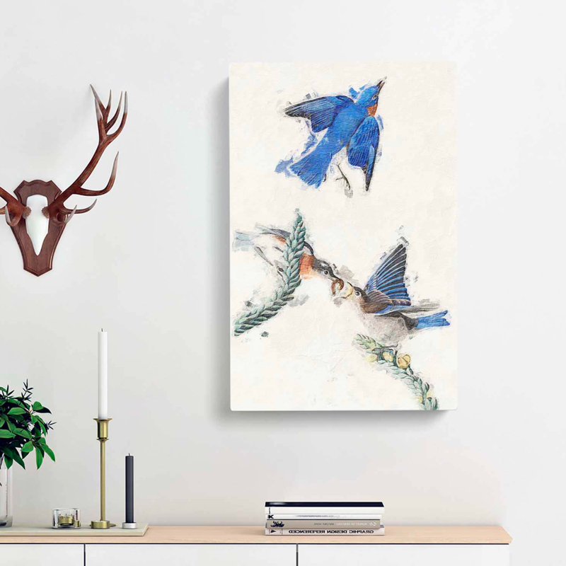Bluebirds by John Audubon - Wrapped Canvas, 60cm H x 40cm W x 3cm D