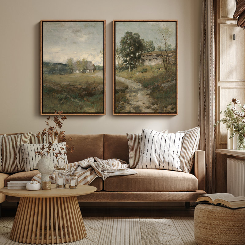 Art mural encadré rétro antique classique pour chambre à coucher, Naturel, H 24 po x l 16 po