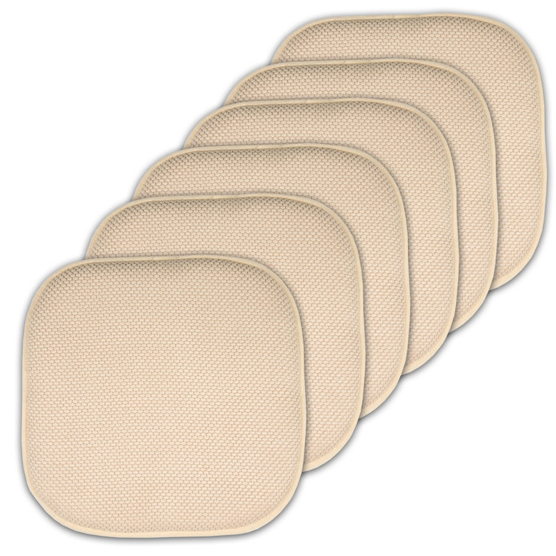 Coussins de chaise antidérapants Honeycomb, Paquet de 6, Lin lin