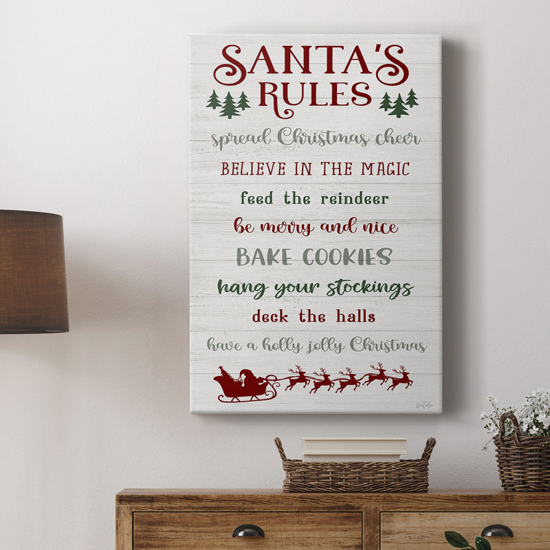 Santa's Rules - Cavas Gallery sur mesure, H 18 po x l 12 po