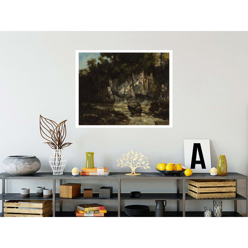 Paysage avec cerf, Gustave Courbet, estampe numérique, H 32 po x l 40 po
