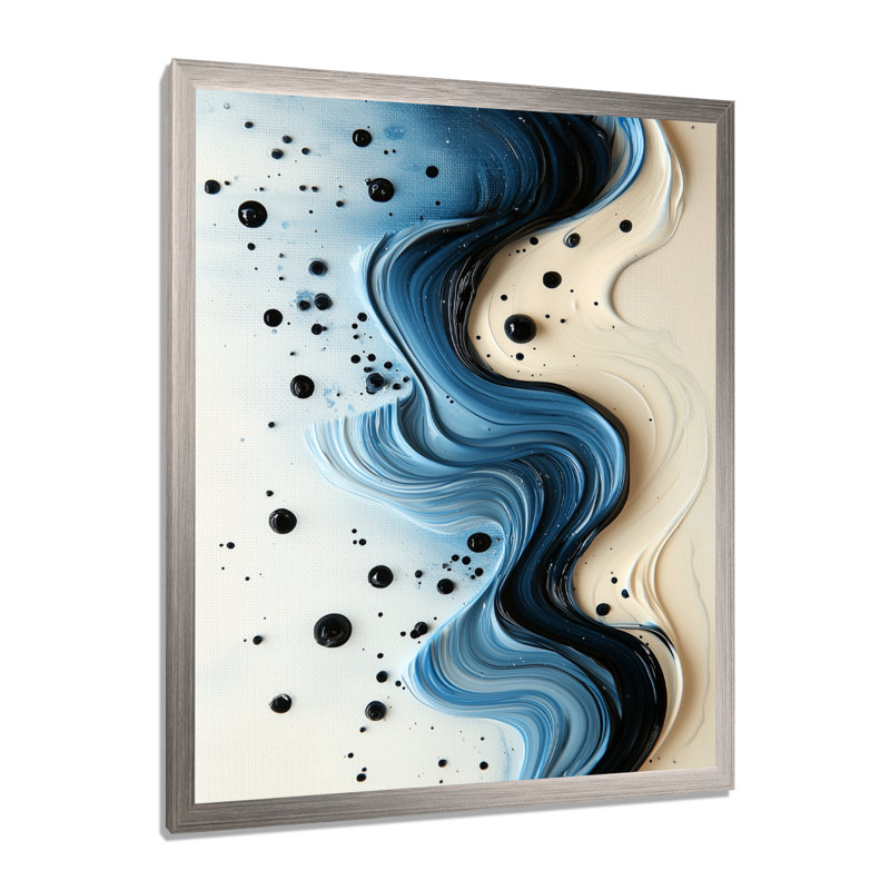 Aubrye - Abstract Canvas Art Print, 32" H x 24" W, Picture Framed, Silver