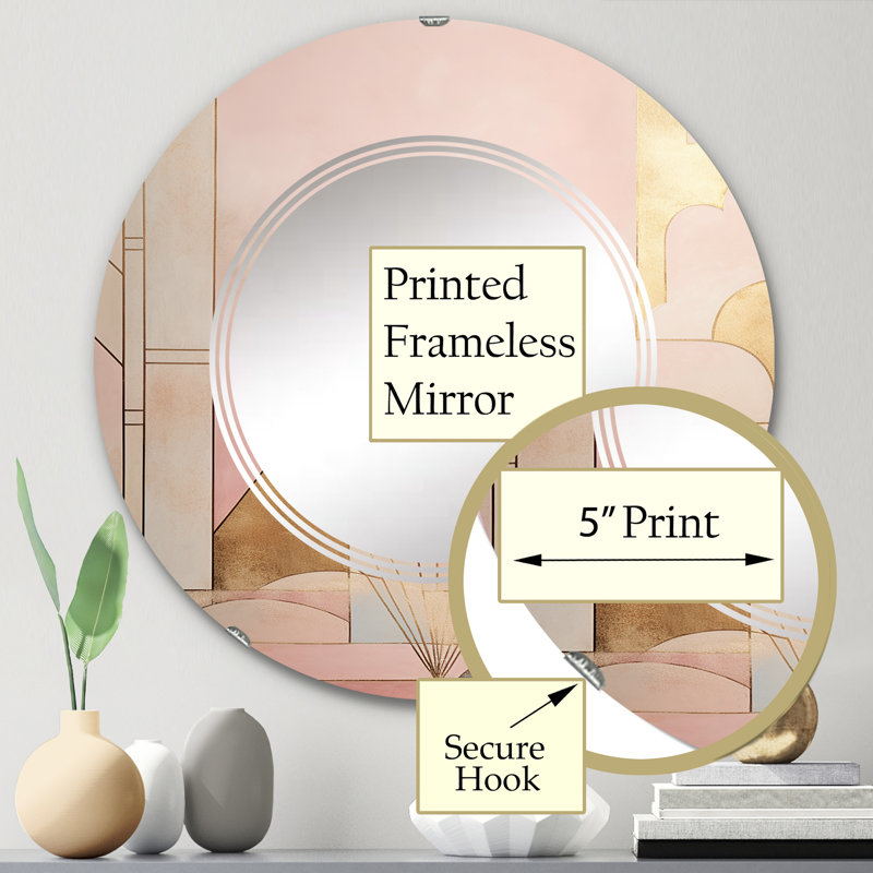 Maxamillion - Miroir mural moderne rond, 24 po x 24 po