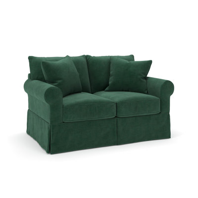 Amari 63" Rolled Arm Slipcovered Loveseat