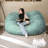 Big Joe Fuf Giant Foam Bean Bag Chair, Oversized Couch with Removable Cover for Kids, Teens, Adults, Fog Lenox, Durable Woven Polyester-42675208-42662639
