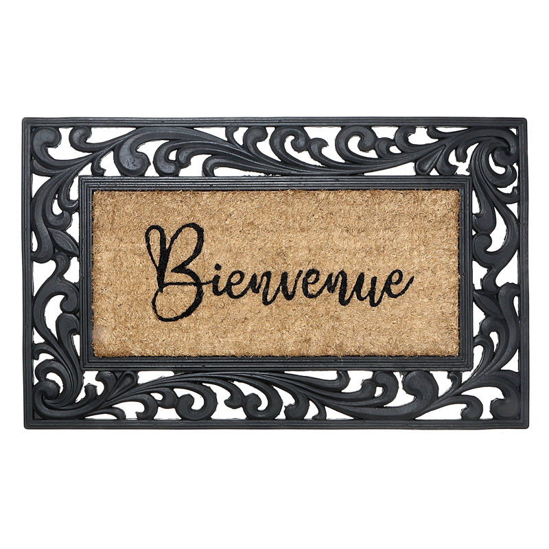 Tapis d'entrée antidérapant Bienvenue 30 po x 18 po
