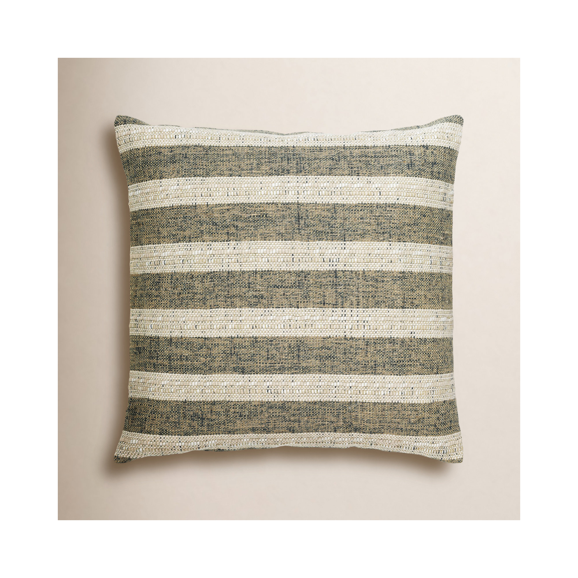 Striped Linen Throw Pillow, Square, Polyester/Polyfill, 20" x 20"