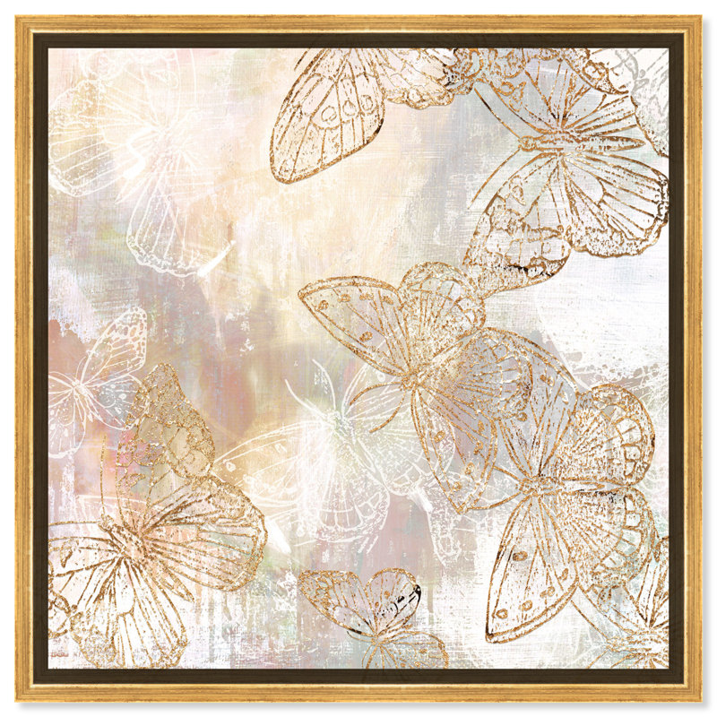 Animaux, insectes de jardin, impression sur toile, H 16 po x l 16 po, Toile encadrée d'or