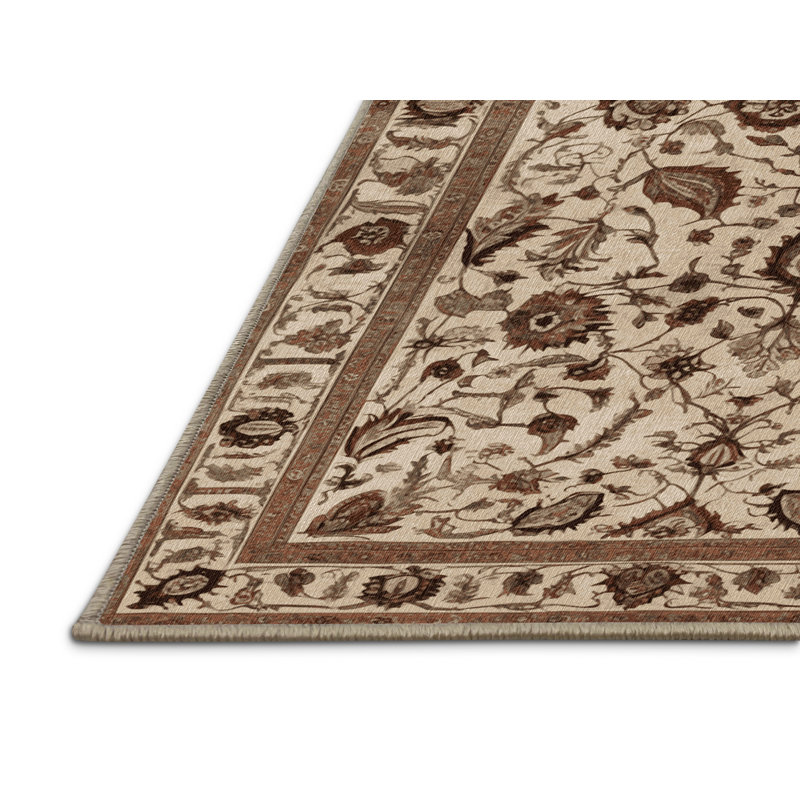 Tapis brun lavable à la machine, Carré 5 pi