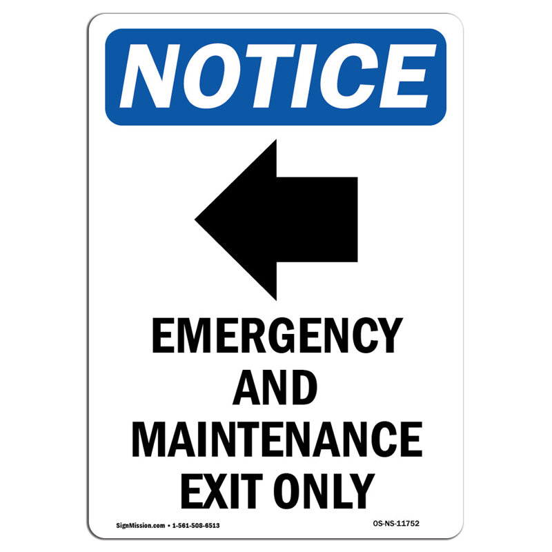 Emergency and Maintenance Sign