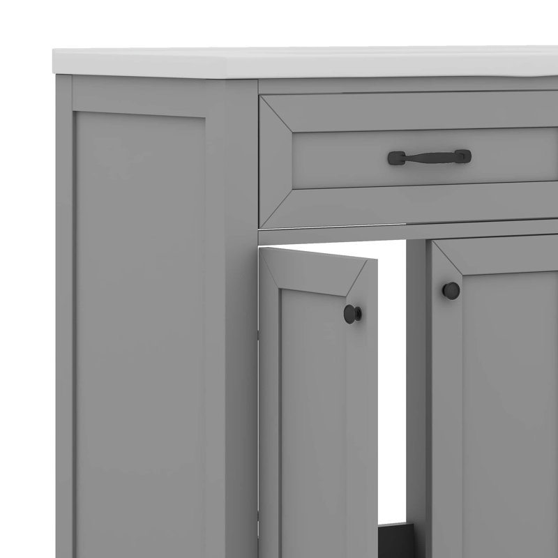 36" Bathroom Vanity With Sink Combo, Drawers, Gray