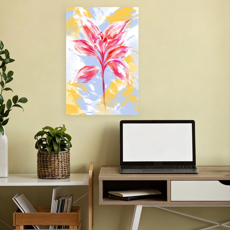 «Vibrant Floral Abstract Abstract Colorful Modern Flower Plant», reproduction d'art murale, H 18 po x l 12 po