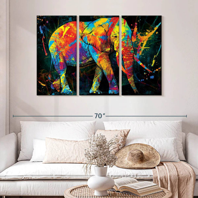 Elephant Color Grunge, 32" H x 50" W