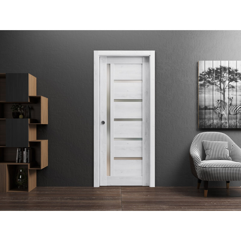 Portes à panneaux coulissantes à panneaux Quadro, 42 po x 96 po, Blanc nordique