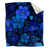 Bleu, noir / floral