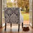 Versatile Upholstered Accent Chair, Solid Wood Frame, Polyester Fabric, White+Gray, 34" H