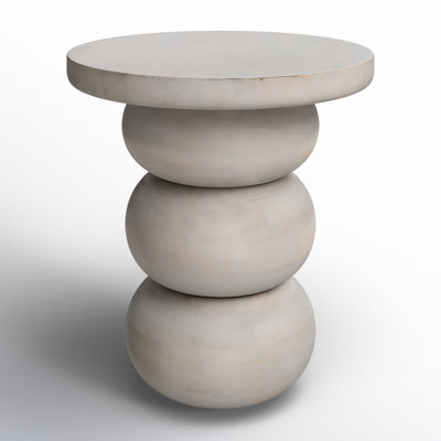 Gakona Whitewashed Mango Wood End Table