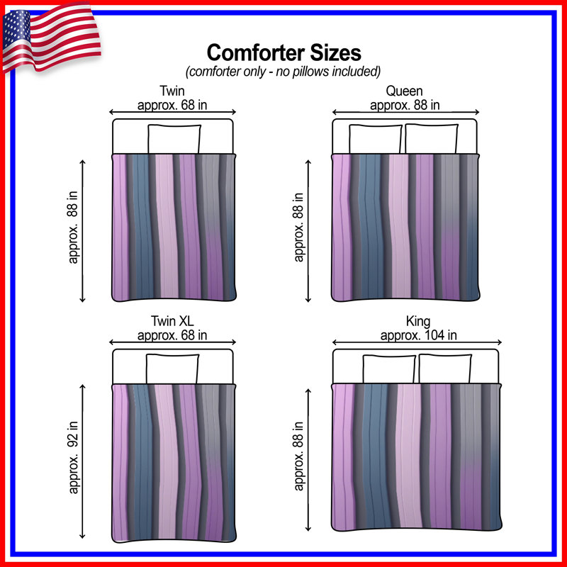 Vertical Striped Panels Comforter, Twin Extra Long
