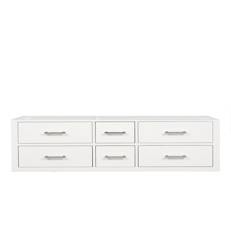 Meuble-lavabo double l 72 po x P 22 po Castor, Blanc / Blanc