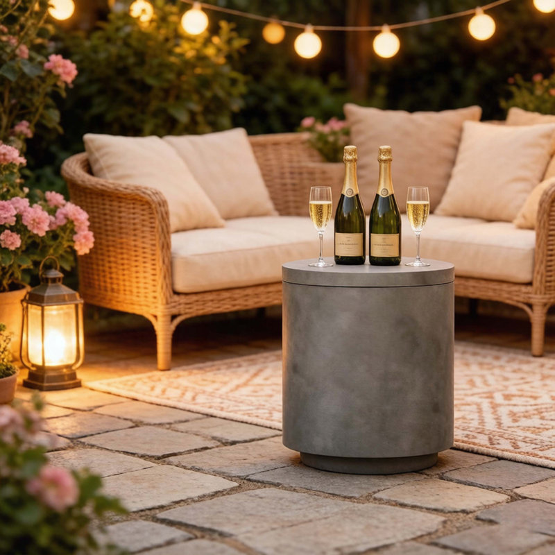 3-in-1 Cooler Side Table with Ice Bucket