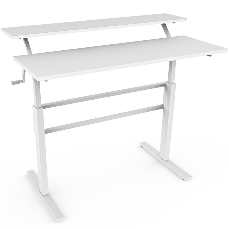 Mirari Adjustable Standing Desk, White, White
