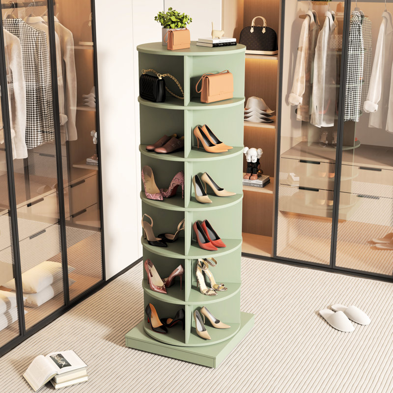 360 Rotating Shoe Cupboard, 6-Layer, Accommodates 24 Pairs, Space Efficient, Easy To Assemble, American Fashion 6-Layer Container, Holds Saver, Modern Look