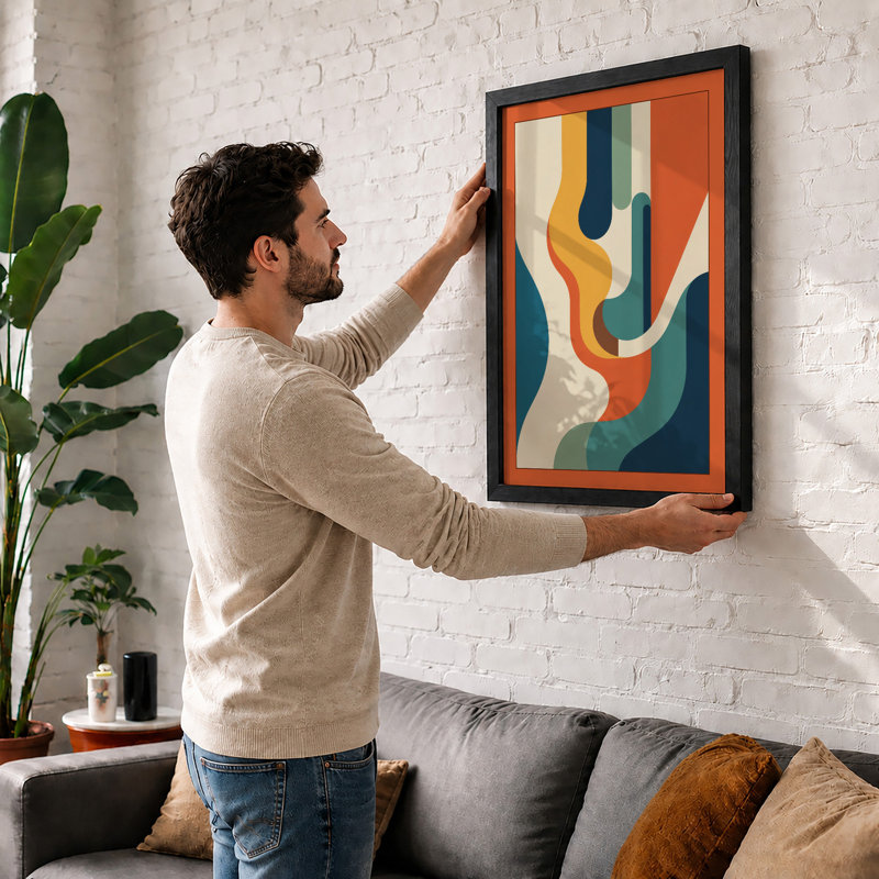 Flowing Rhythms Abstract - Print, Black, A4 - 29.7 x 21.0 cm