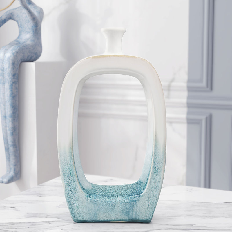 Miller Handmade Ceramic Table Vase, 18" H x 10" W x 3" D