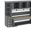 Lit escamotable simple avec garde-robe et 3 armoires supérieures, lits escamotables en bois avec bureau et tiroirs de rangement-48502918
