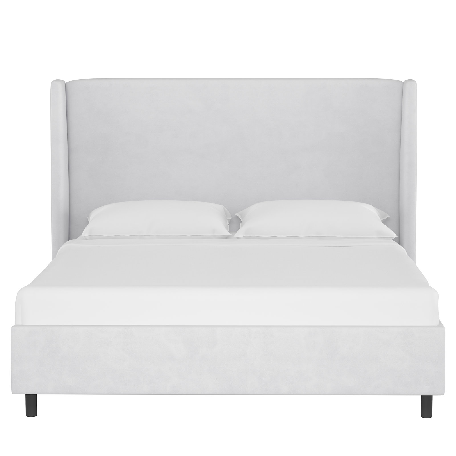 Tilly Upholstered Low Profile Platform Bed, Queen, Classic White Velvet