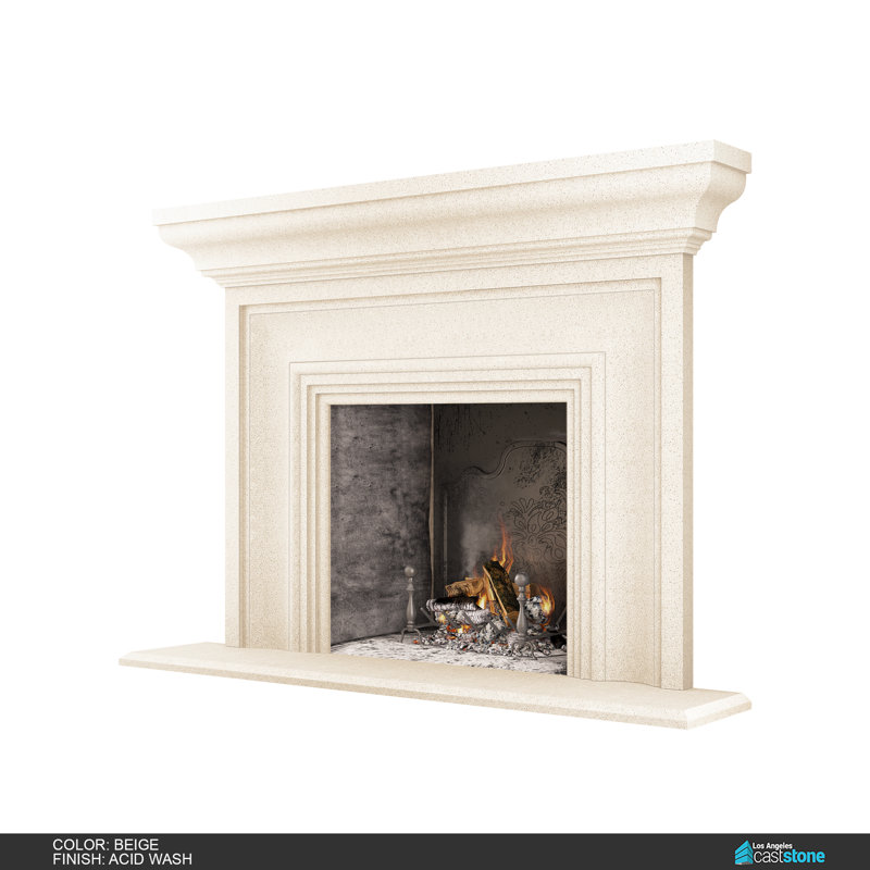 Pourtour de cheminée Grand Verona, Beige délavé à l'acide