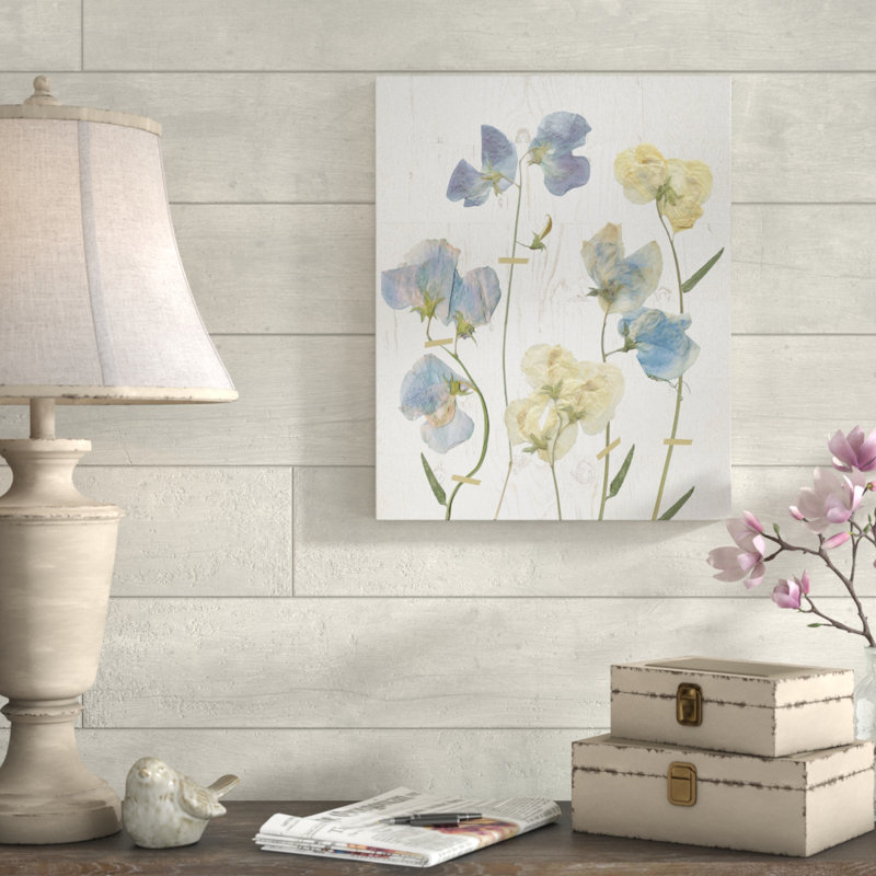 « doux pois ii », reproduction de peinture à l’aquarelle sur toile tendue, H 16 po x l 20 po x P 1,5 po
