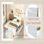 Cadre de lit double moderne avec lit gigogne simple et 2 tiroirs pour blanc brillant et blanc délavé-74370356