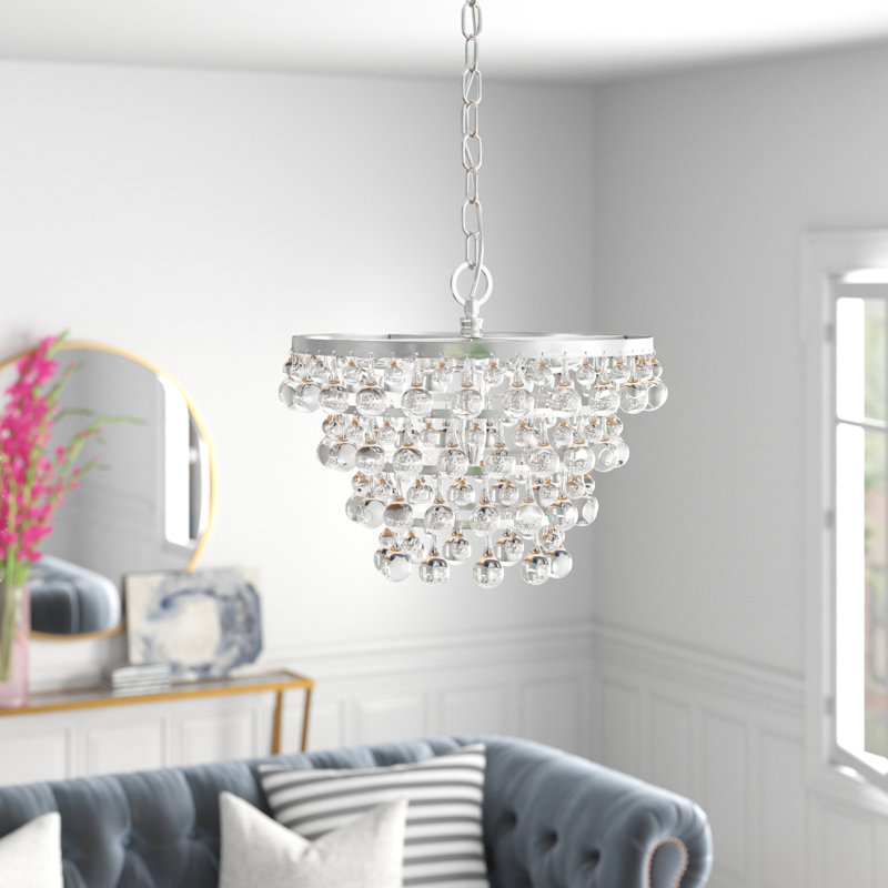 Lustre étagé unique Buckby, Chrome, 5 lumières, H 11,8 po x l 17 po x P 17 po