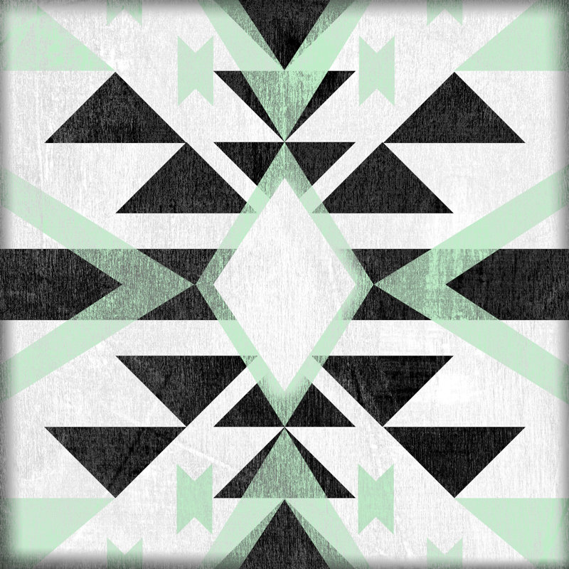 Motif aztèque moderne I, H 20 po x l 20 po
