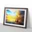 Boat upon a Lake During Sunrise in Abstract - Picture Frame Painting Print-55679215-55679216