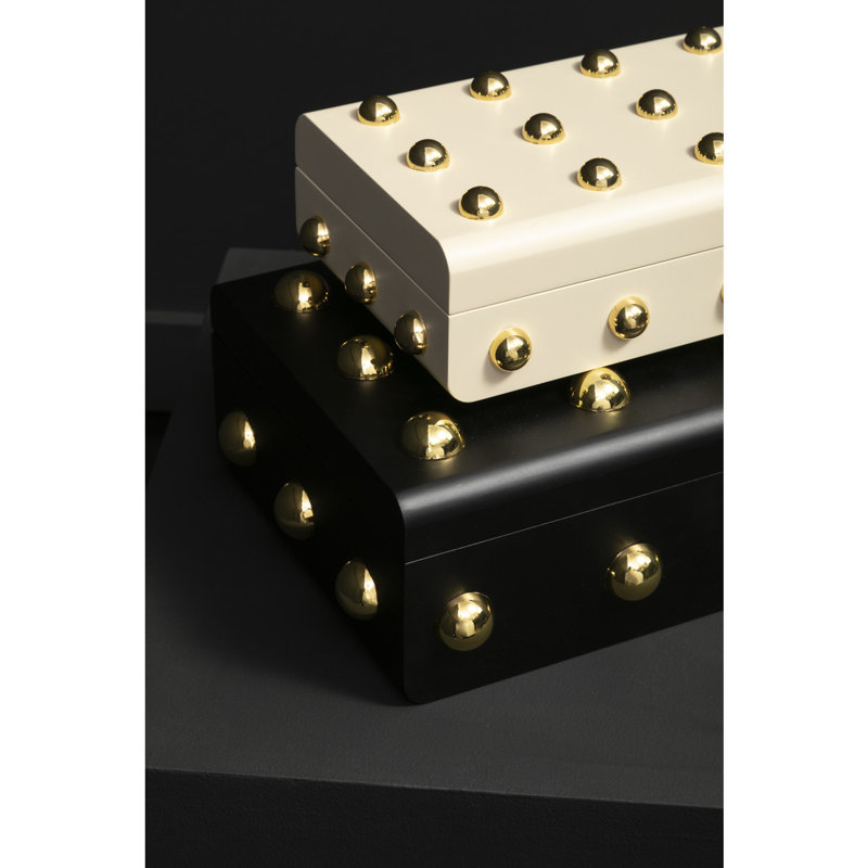 Laureen Accessory Box, White/Gold